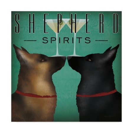 Ryan Fowler 'Double Shepherd Spirits' Canvas Art,14x14